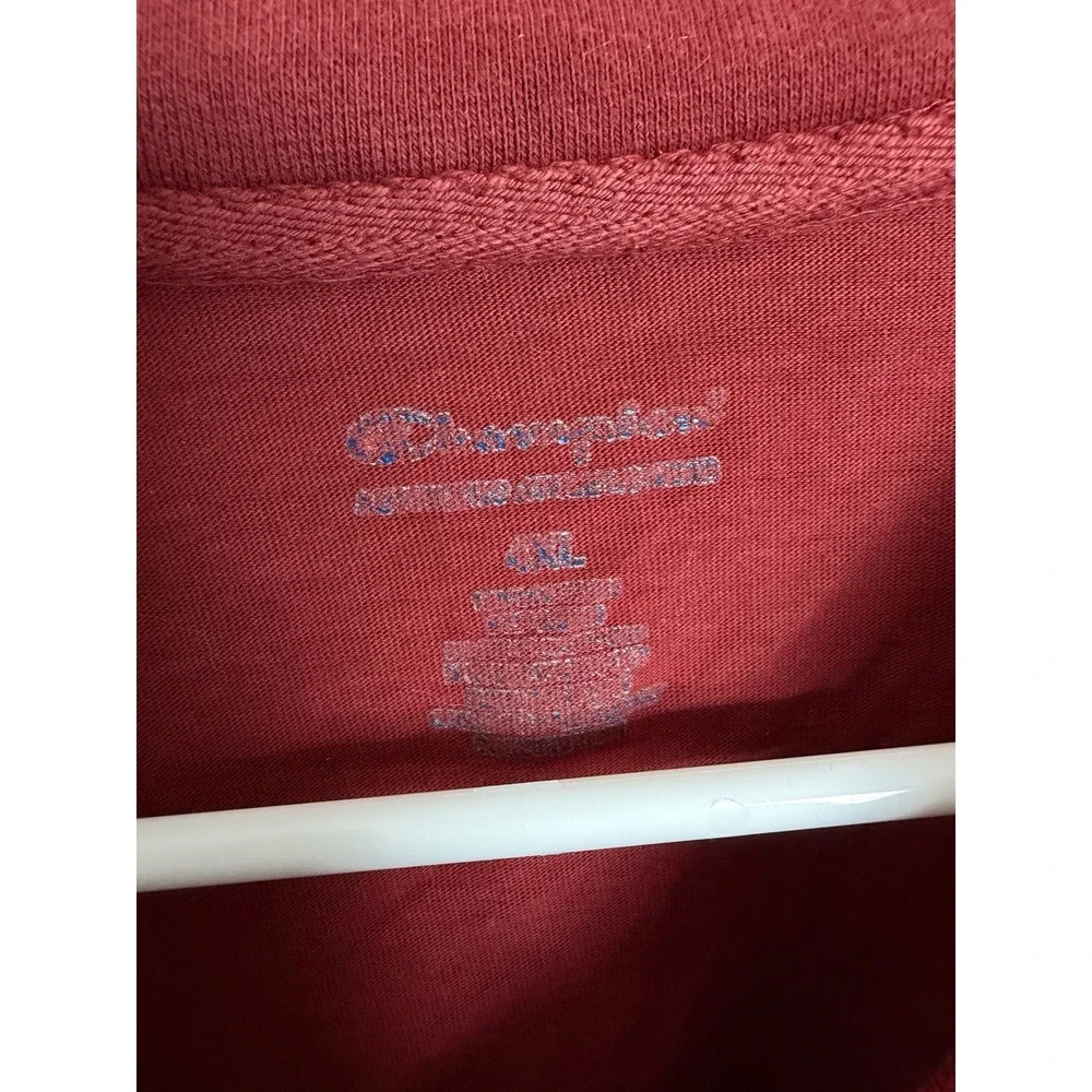 Champion Red Logo Cotton Men's 4XL Short Sleeve Crew Neck Knit T-Shirt - Picture 2 of 6